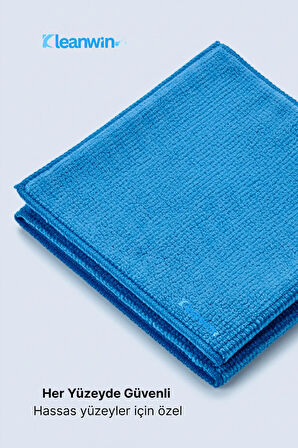 Velora Mavi Kadife Mikrofiber Bez 40x40Cm 400 GSM – Ev, Mutfak ve Araç Çok Amaçlı Temizlik Bezi