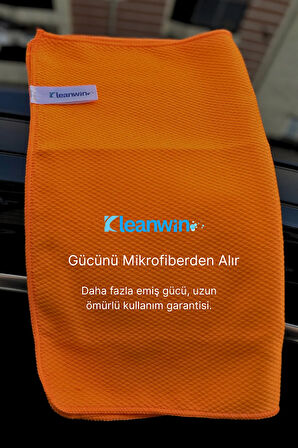 Lucid Mikrofiber Araba Cam Bezi 40x40 cm – Turuncu, İz Bırakmaz Cam Silme ve Kurulama Bezi