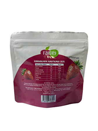 FairDry Çilek Dilim, Freeze Dried, Dondurularak Kurutulmuş, Meyve Kurusu, Katkısız, Çıtır Meyve Cipsi