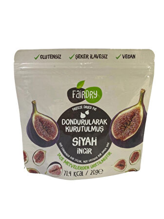 FairDry Siyah İncir Dilim, Freeze Dried, Dondurularak Kurutulmuş, Meyve Kurusu, Katkısız, Çıtır Meyve Cipsi