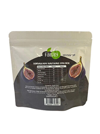FairDry Siyah İncir Dilim, Freeze Dried, Dondurularak Kurutulmuş, Meyve Kurusu, Katkısız, Çıtır Meyve Cipsi