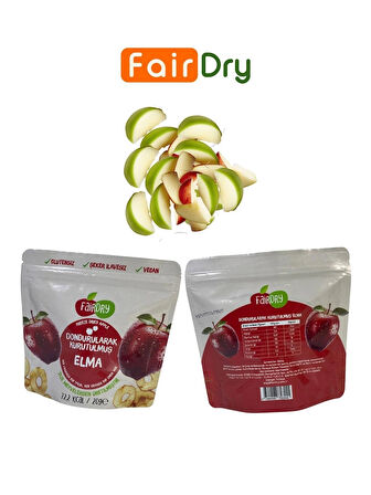 FairDry Elma Dilim, Freeze Dried, Dondurularak Kurutulmuş, Meyve Kurusu, Katkısız, Çıtır Meyve Cipsi