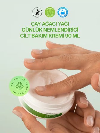 Çay Ağacı Yağı Kremi , Günlük Nemlendirici Çay Ağacı Özlü Cilt Bakım Kremi