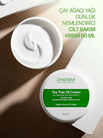 Çay Ağacı Yağı Kremi , Günlük Nemlendirici Çay Ağacı Özlü Cilt Bakım Kremi