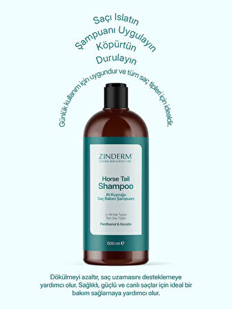 Zinderm At Kuyruğu Şampuanı -  Hızlı Uzama Etkili Tuzsuz Şampuan (2 Adet x 500 Ml)