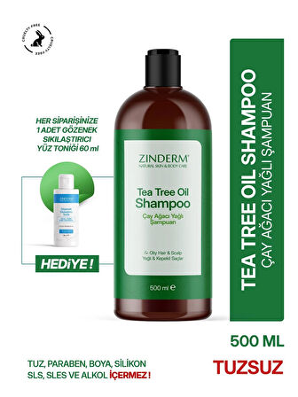 Çay Ağacı Şampuanı - Arındırıcı Ve Dengeleyici Tuzsuz Çay Ağacı Yağlı Şampuan 500 ml