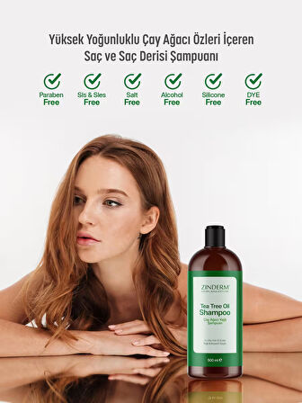 Çay Ağacı Şampuanı - Arındırıcı Ve Dengeleyici Tuzsuz Çay Ağacı Yağlı Şampuan 500 ml