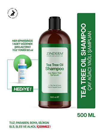Çay Ağacı Şampuanı - Arındırıcı Ve Dengeleyici Tuzsuz Çay Ağacı Yağlı Şampuan 500 ml