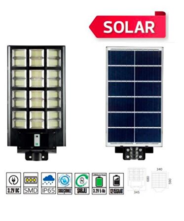 1200W Solar Sokak Aydınlatması 6500K (Beyaz Işık)