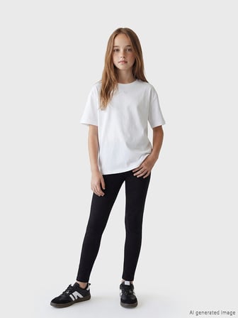 LCW Kids Siyah Beli Lastikli Kız Çocuk Tayt
