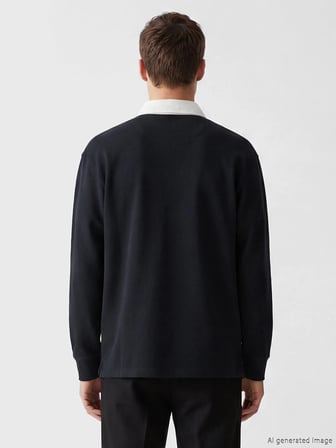 LCW Vision Lacivert Polo Yaka Erkek Sweatshirt