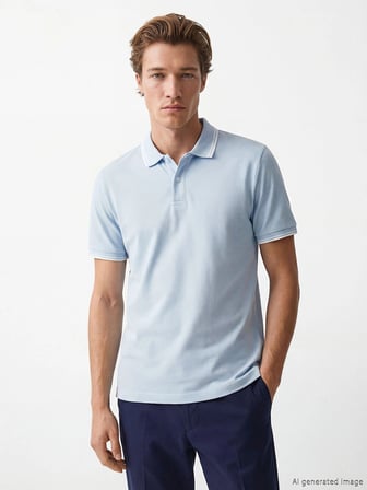 SOUTHBLUE Mavi Polo Yaka Erkek Pike Tişört