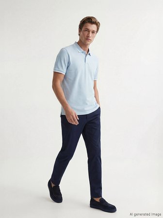SOUTHBLUE Mavi Polo Yaka Erkek Pike Tişört
