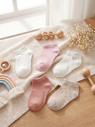 LCW baby Ekru Kız Bebek Patik Çorap 5'li