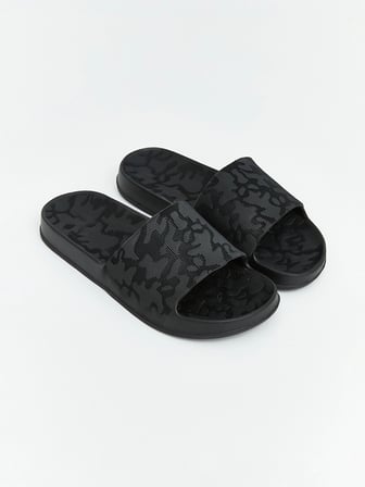 LCW STEPS Siyah Desenli Erkek Terlik