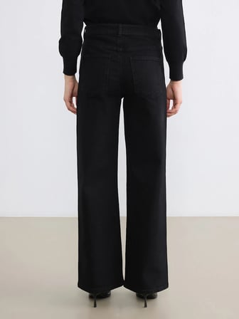 LCW Jeans Siyah Yüksek Bel Wideleg Kadın Jean Pantolon