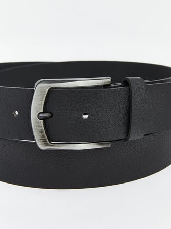 LCW ACCESSORIES Siyah Deri Görünümlü Erkek Kemer