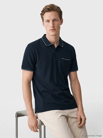 SOUTHBLUE Lacivert Polo Yaka Pike Erkek Tişört