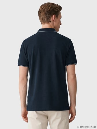 SOUTHBLUE Lacivert Polo Yaka Pike Erkek Tişört