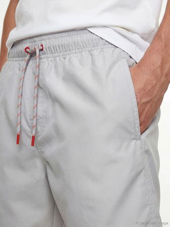 LCW SWIMWEAR Gri Kısa Boy Erkek Deniz Şortu