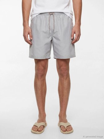 LCW SWIMWEAR Gri Kısa Boy Erkek Deniz Şortu