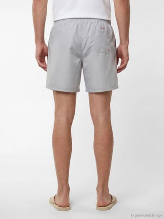 LCW SWIMWEAR Gri Kısa Boy Erkek Deniz Şortu
