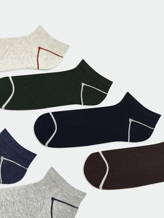 LCW ACCESSORIES Karışık Desenli Erkek Patik Çorap 7'li