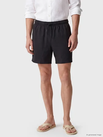 LCW SWIMWEAR Siyah Kısa Boy Erkek Deniz Şortu