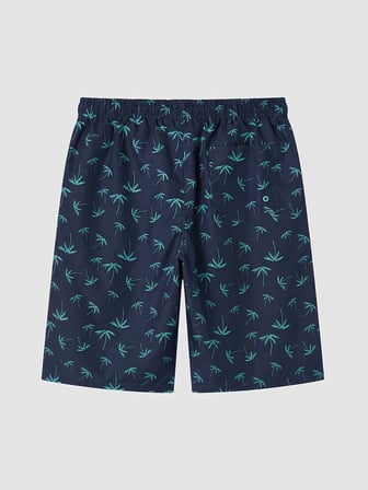 LCW SWIMWEAR Lacivert Diz Altı Boy Palmiye Desenli Erkek Deniz Şortu