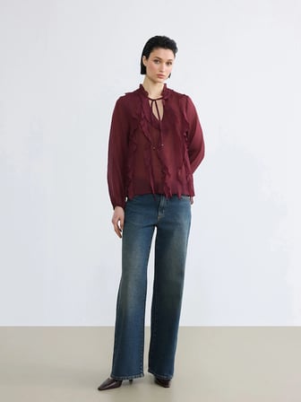 LCW Jeans İndigo Yüksek Bel Wideleg Kadın Jean Pantolon