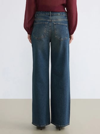 LCW Jeans İndigo Yüksek Bel Wideleg Kadın Jean Pantolon