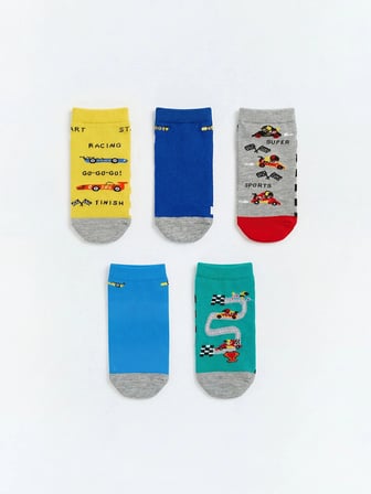 LCW Kids Karışık Desenli Erkek Çocuk Patik Çorap 5'li