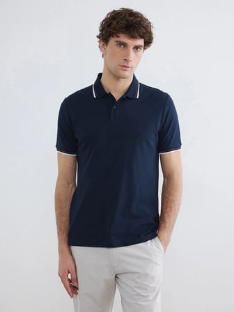 LCWAIKIKI Classic Lacivert Polo Yaka Pike Erkek Tişört