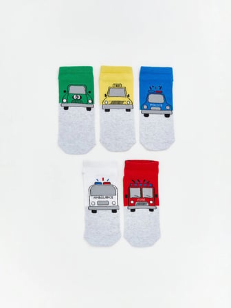 LCW Kids Karışık Desenli Erkek Çocuk Patik Çorap 5'li
