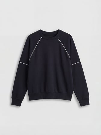 Natuvera Lacivert Bisiklet Yaka Kadın Sweatshirt
