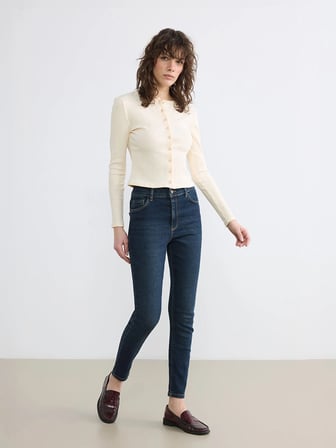 LCW Jeans İndigo Yüksek Bel Süper Skinny Fit Kadın Jean Pantolon