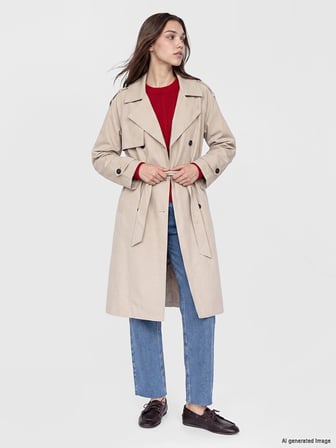 LCW Modest Bej Kuşaklı Kadın Gabardin Trençkot