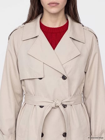 LCW Modest Bej Kuşaklı Kadın Gabardin Trençkot