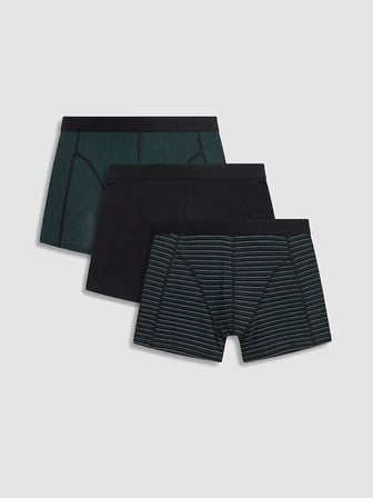 LC WAIKIKI Siyah Regular Fit Pamuklu Esnek Erkek 3'lü Boxer
