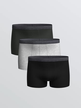 LC WAIKIKI Antrasit Standart Kalıp Pamuklu Esnek Erkek Boxer 3'lü