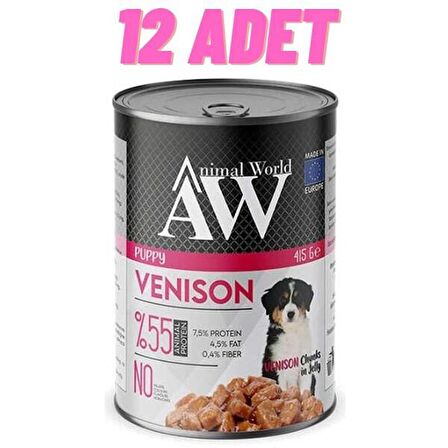 Animal World Puppy Venison Jelly Yavru Köpek Konservesi 12x415 Gr