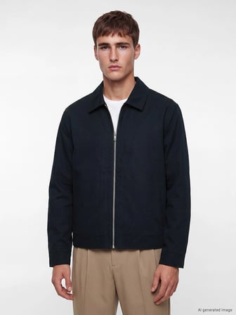 LCW Vision Lacivert Regular Fit Gömlek Yaka Erkek Ceket