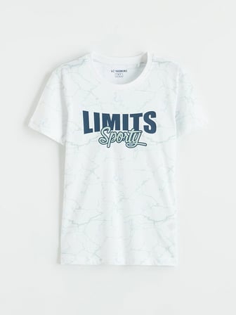 LCW Kids Beyaz Bisiklet Yaka Erkek Çocuk Baskılı Pijama Takımı