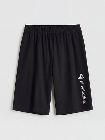 LCW Kids Beyaz Playstation Baskılı Erkek Çocuk Şortlu Pijama Takımı