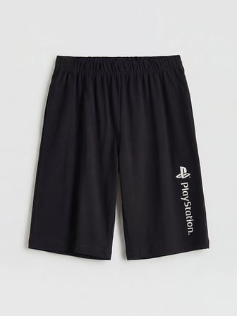 LCW Kids Beyaz Playstation Baskılı Erkek Çocuk Şortlu Pijama Takımı