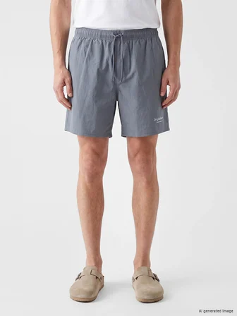 LCW SWIMWEAR Gri Kısa Boy Baskılı Erkek Deniz Şortu