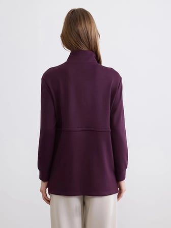 LCWAIKIKI Classic Mürdüm Soft Touch Oversize Kadın Sweatshirt Tunik