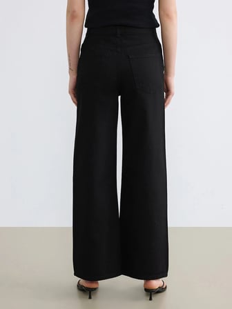 LCW Jeans Siyah Yüksek Bel Wideleg Kadın Jean Pantolon