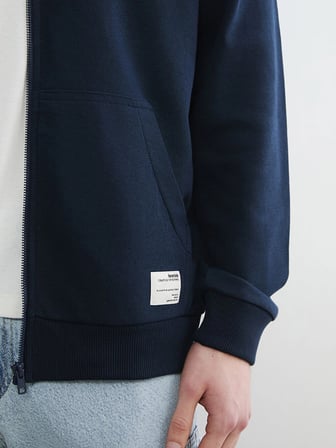 XSIDE Lacivert Kapüşonlu Erkek Fermuarlı Sweatshirt