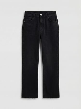 LCW Jeans Siyah Yüksek Bel Crop Flare Kadın Jean Pantolon
